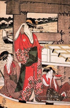 Kitagawa Utamaro Painting - Fresh breeze under the bridge Ryogoku Kitagawa Utamaro Ukiyo e Bijin ga